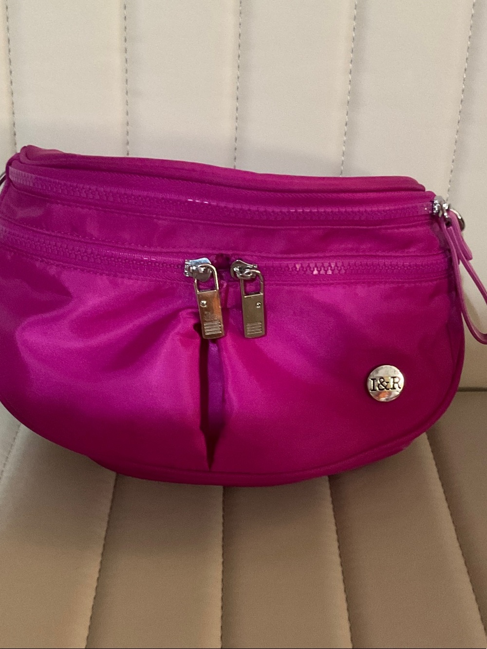 Fuchsia Mini Crossbody Bag - Compact Nylon Organizer
